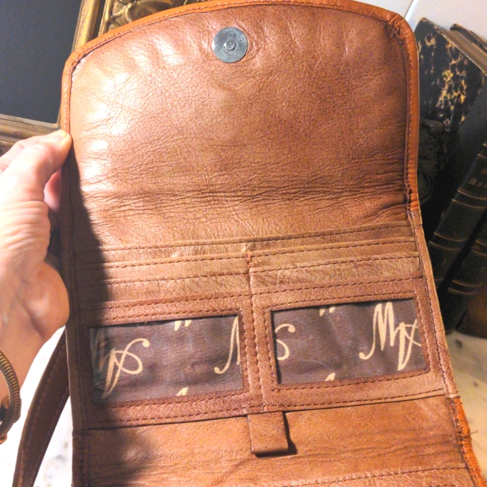 Western Style Crossbody Bag with Embossed Design and Long Strap - Picture 9 of 12
